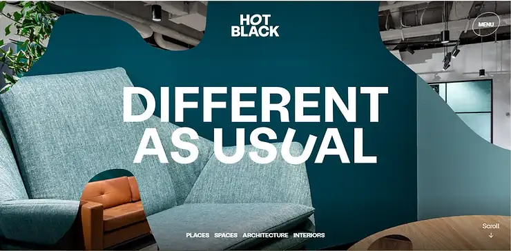 Mẫu Website thiết kế nội thất Hot black