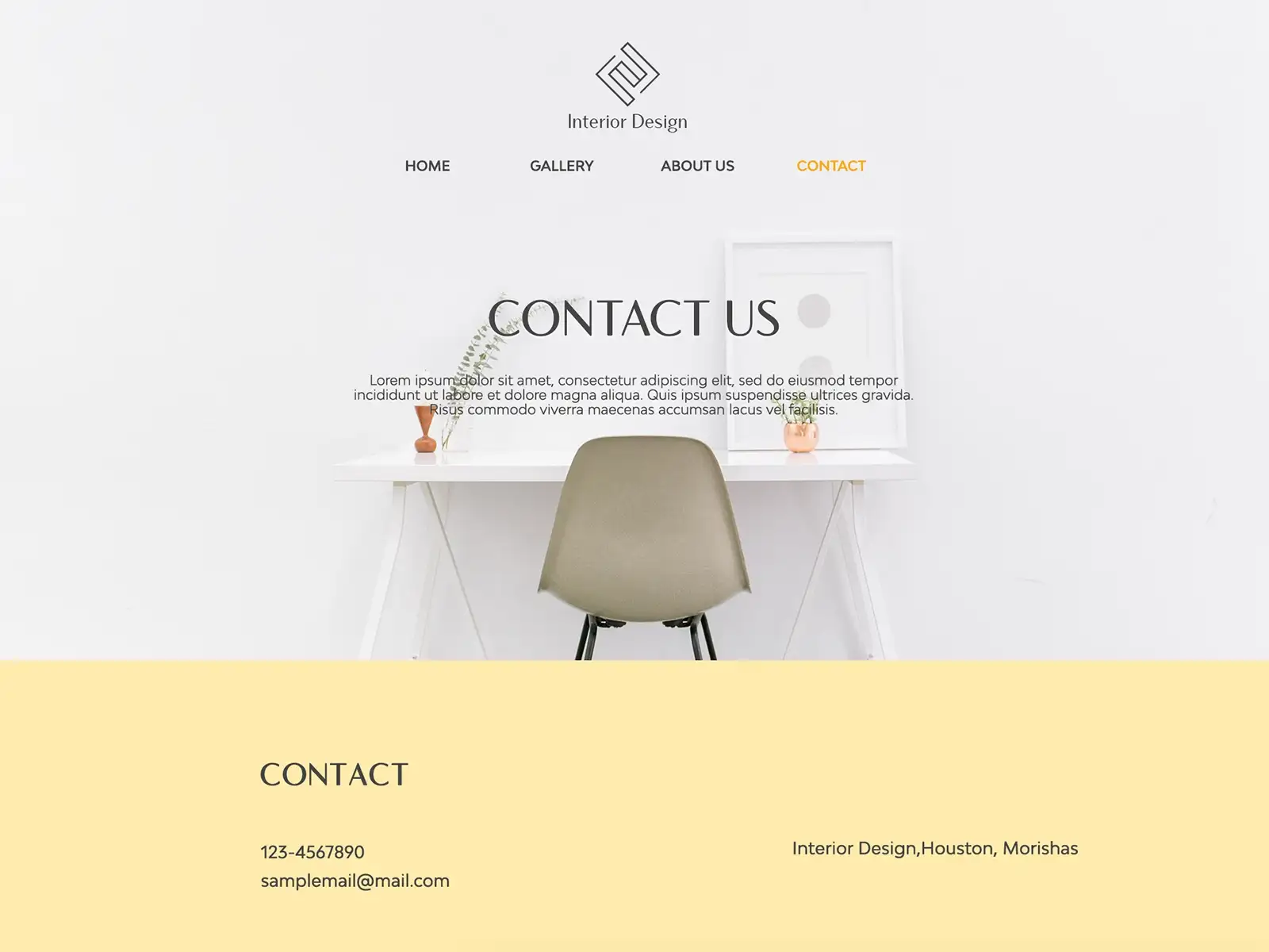 Trang liên hệ website thiết kế nội thất