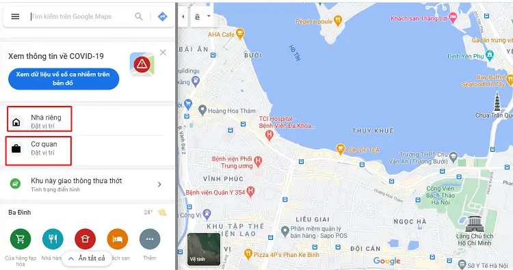 thêm địa chỉ nhà riêng trên Google Maps bằng máy tính