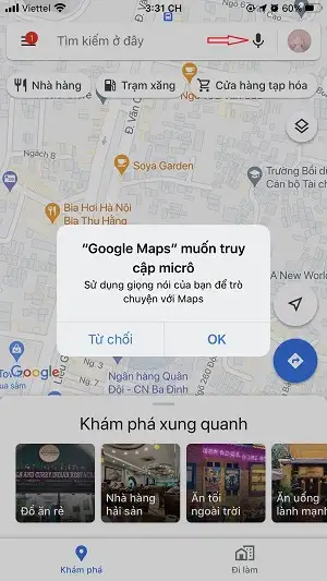 tìm kiếm giọng nói trên Google Maps