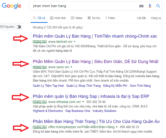 Quang Cao Ket Qua Tim Kiem Google