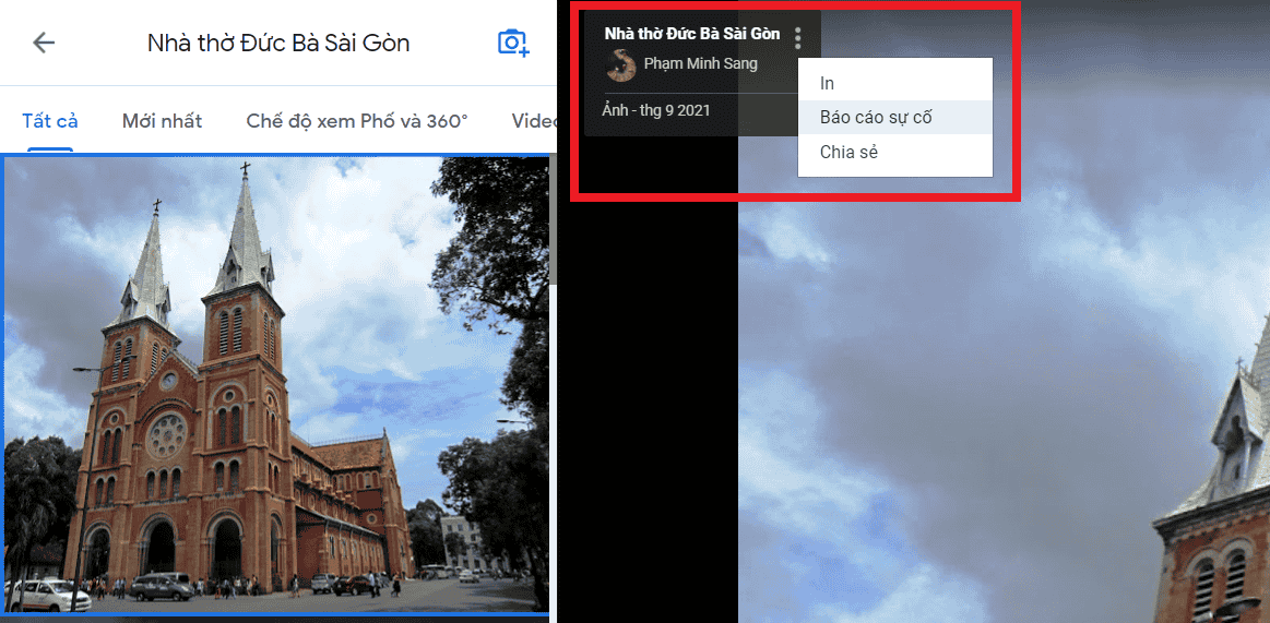 Cách lấy ảnh từ Google Map - Nhà thờ Đức Bà