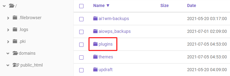 Tìm đến thư mục plugins