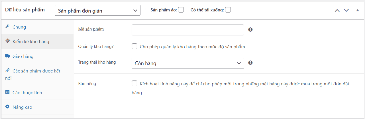 Khung kiểm kê kho hàng