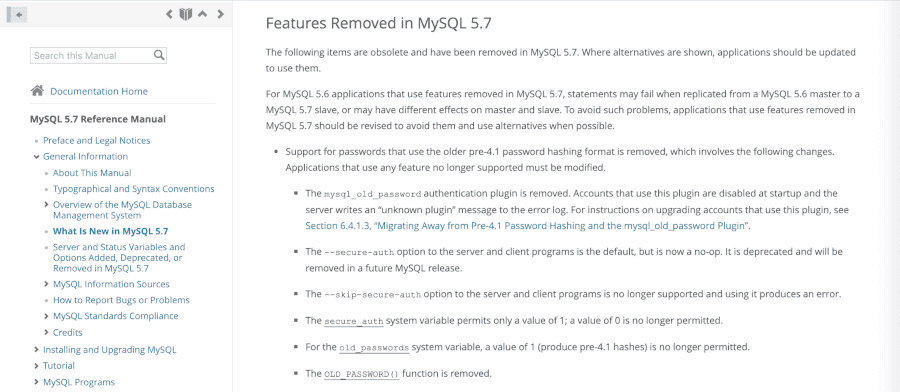Thay thế các lệnh lỗi thời để khắc phục lỗi MySQL 1064