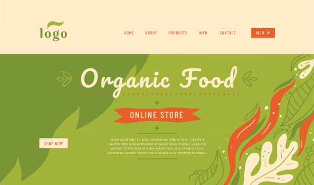 organic food website landing page template design 22415 1953 ATPWeb - Khởi Tạo Ngôi Nhà Online