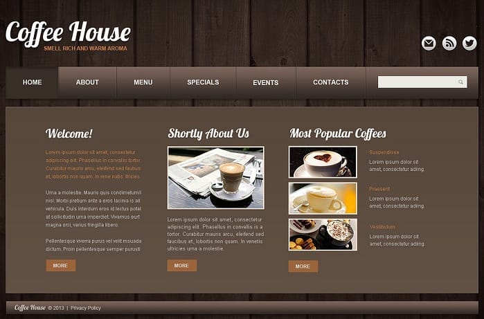 thiết kế website quán cà phê cùng với ATPWEB
