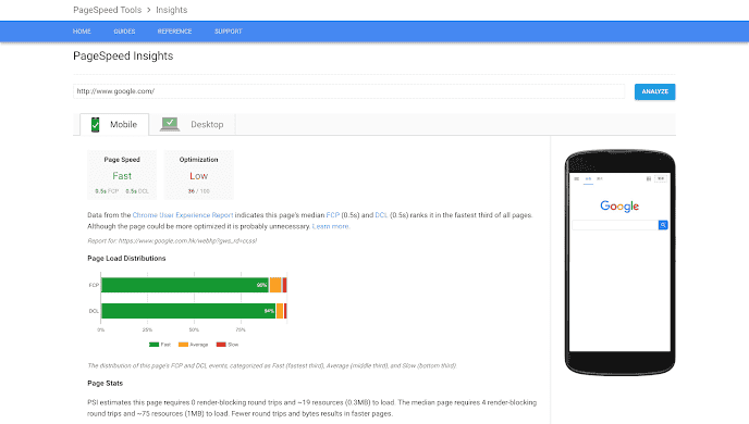 Công cụ đo lường tốc độ website - Google PageSpeed Insights (PSI)