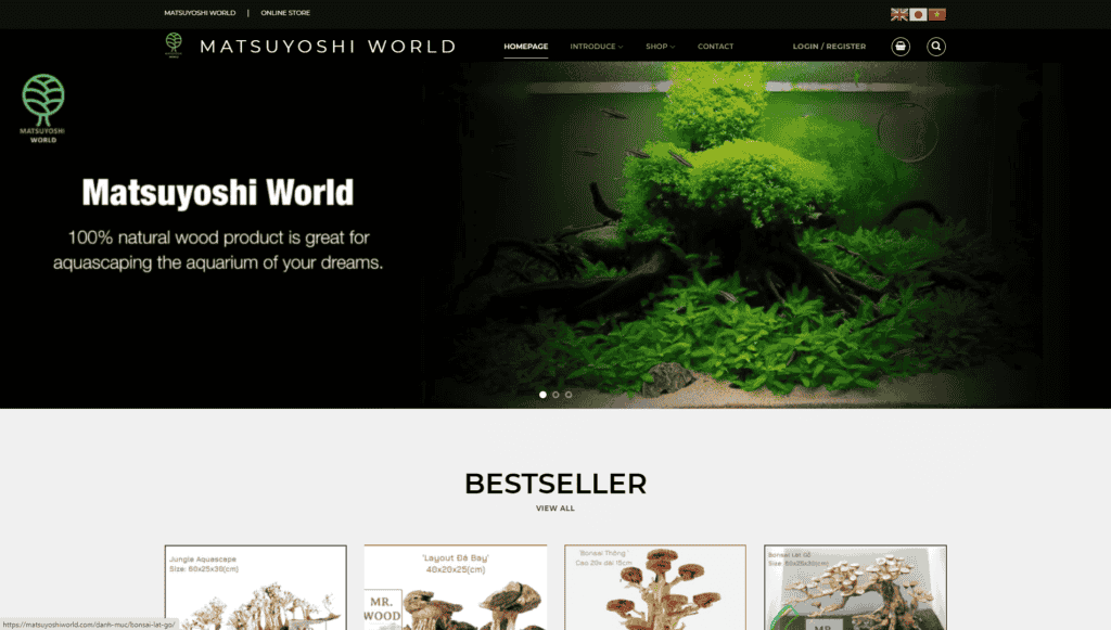 Mẫu giao diện Website Bonsai Matsuyoshi World