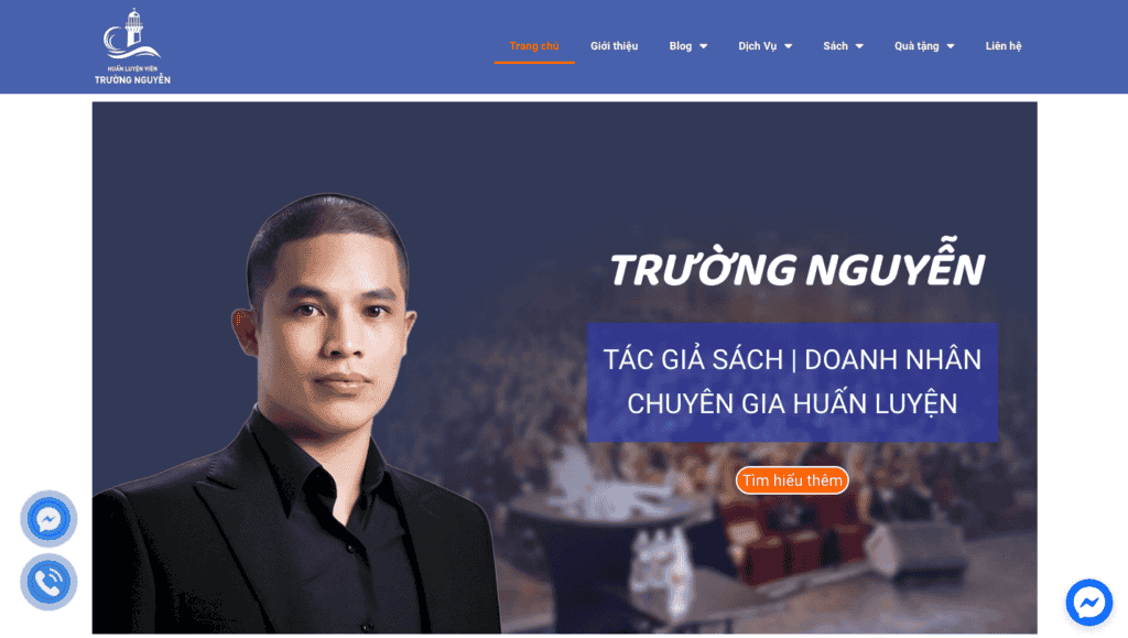 Giao diện website blog cá nhân theo mẫu Trường Nguyễn
