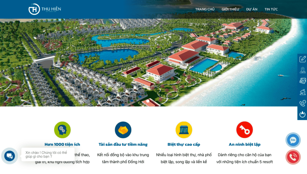Giao diện website bất động sản theo mẫu Nhà đất Quảng Bình
