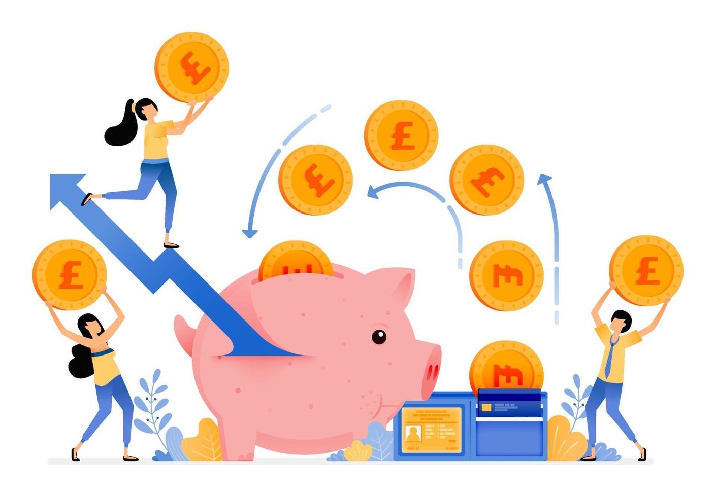 design of changes in spending and saving patterns increase number of investment transactions and time savings illustration can be for websites posters banners mobile apps web social media free vector ATPWeb - Khởi Tạo Ngôi Nhà Online