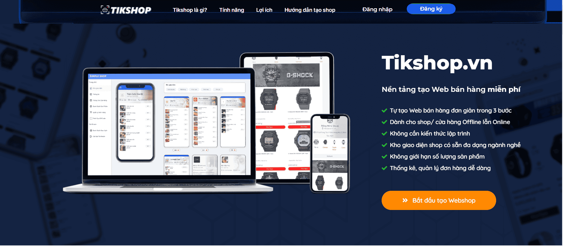 TikShop - Nền tảng tạo Web bán hàng miễn phí
