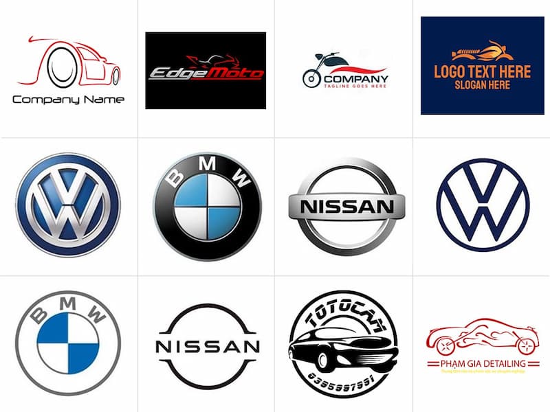 Mẫu logo đẹp độc về bán xe oto, bán xe máy, đồ chơi xe, dịch vụ sửa chữa xe