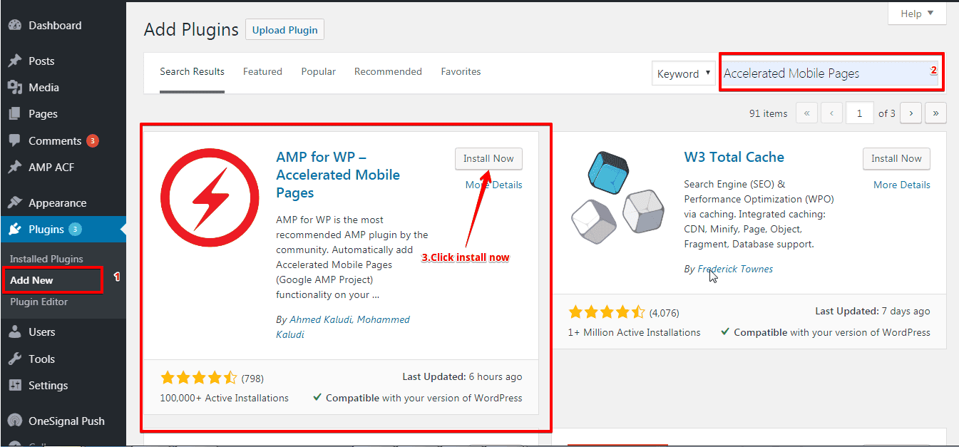 Cài đặt AMP plugin AMP for WP - Accelerated Mobile Page