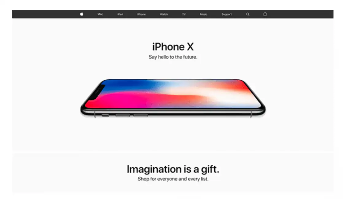 Thiết kế layout web hình ảnh nổi bật của iPhone X