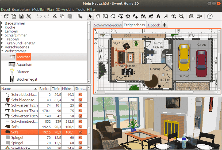 Phần mềm thiết kế Nội thất Sweet Home 3D
