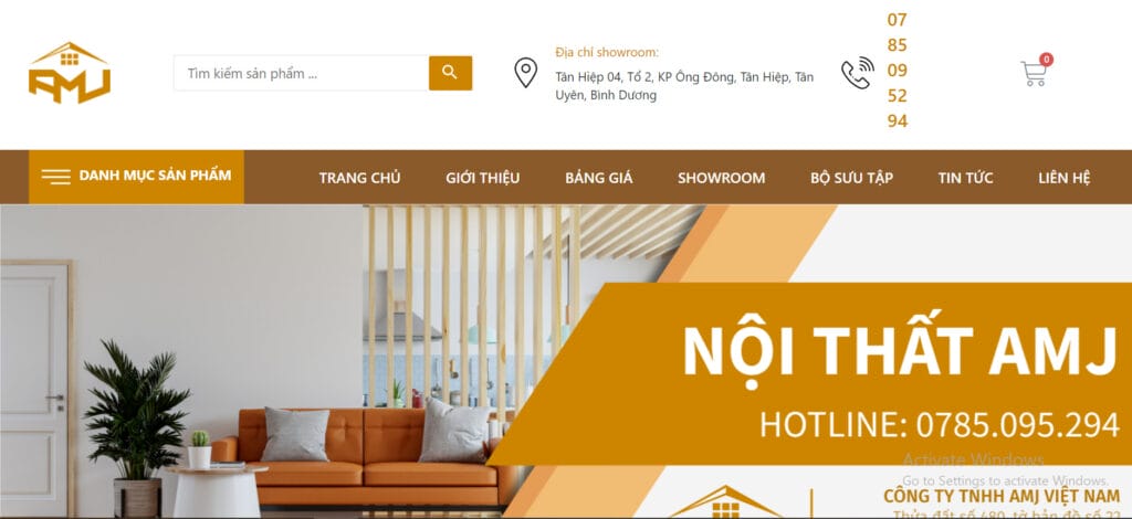 Giao diện website nội thất