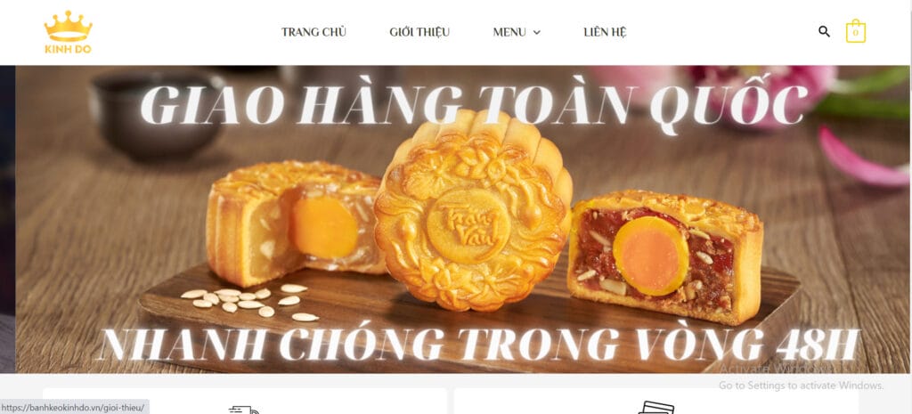 Giao diện website bánh kẹo
