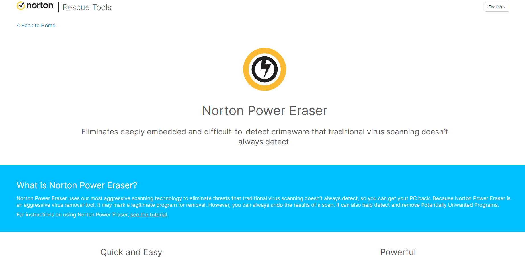 Norton Power Eraser - Scan virus online