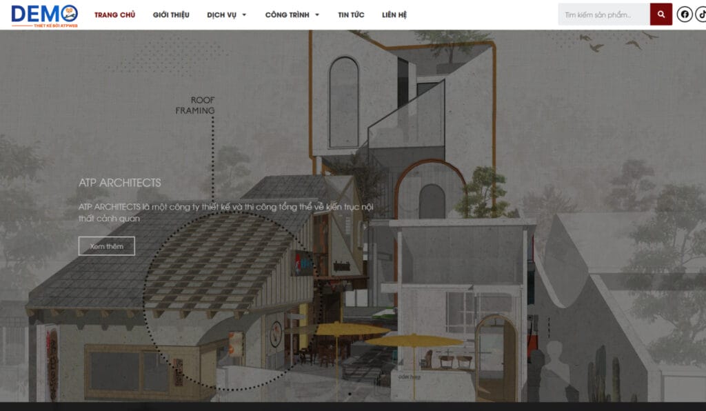 Giao diện Website Kiến trúc