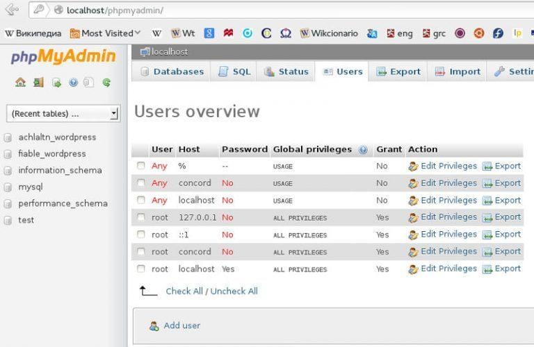 WordPress Database