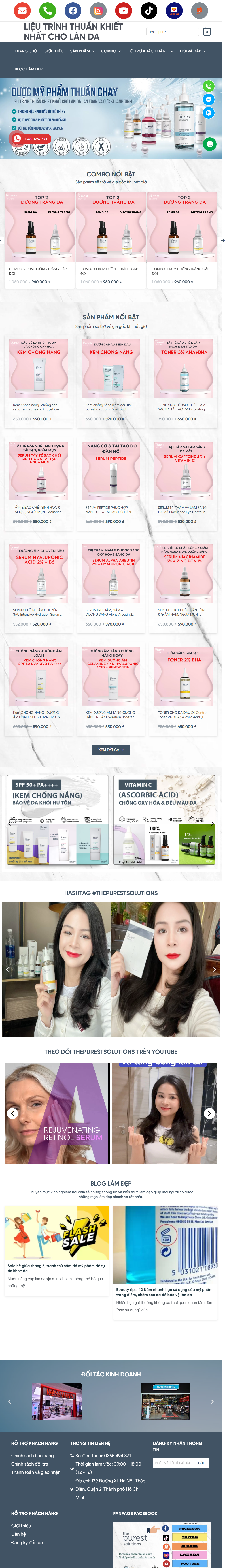 Mẫu Landing Page Mỹ Phẩm The Purest Solutions
