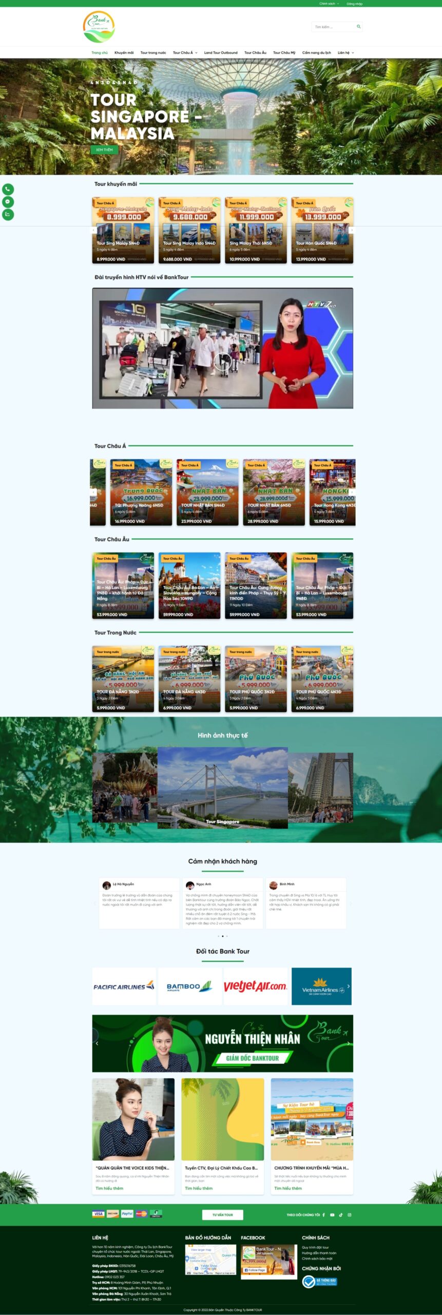Mẫu website du lịch banktour.vn